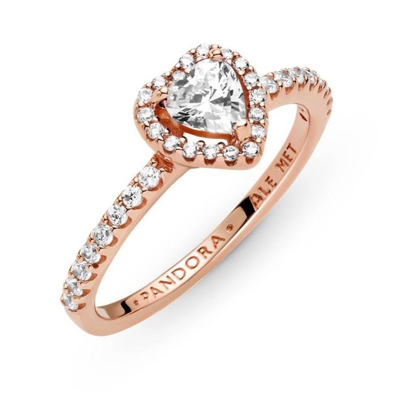 Size 6, Pandora Sparkling elevated heart ring in the color rose gold. - Picture 3 of 3